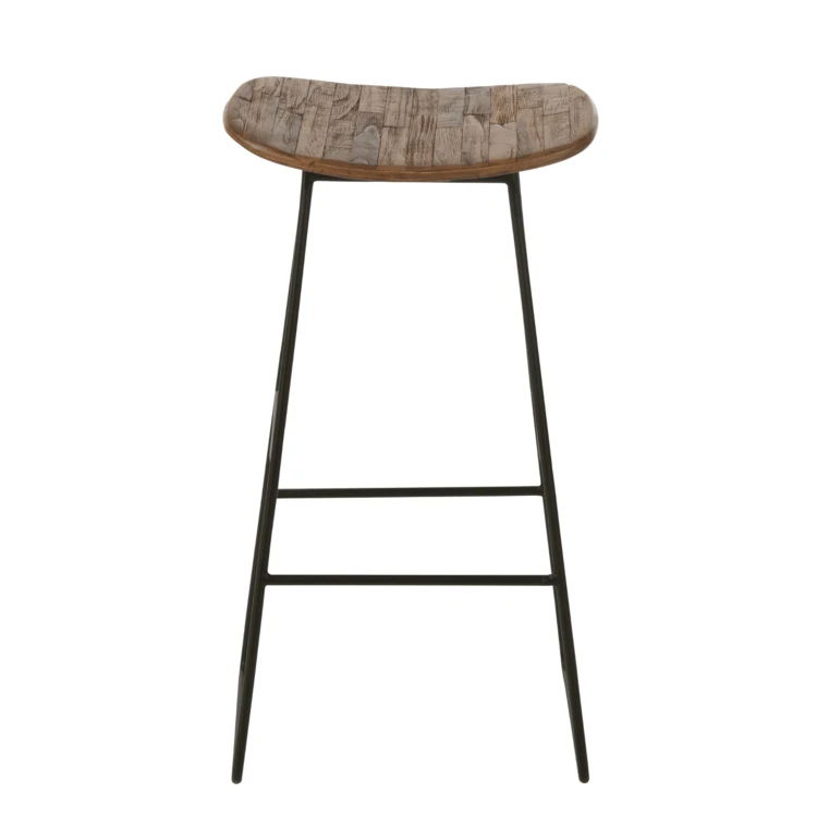 Tabouret de bar en teck recyclé