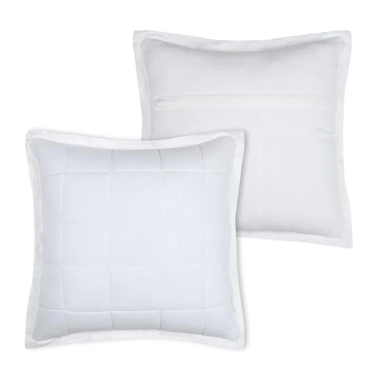 Coussin carré uni en gaze de coton surpiquée