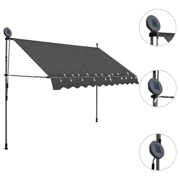 Auvent manuel rétractable avec LED