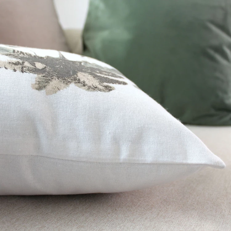 coussin déhoussable en coton recyclé et imprimé