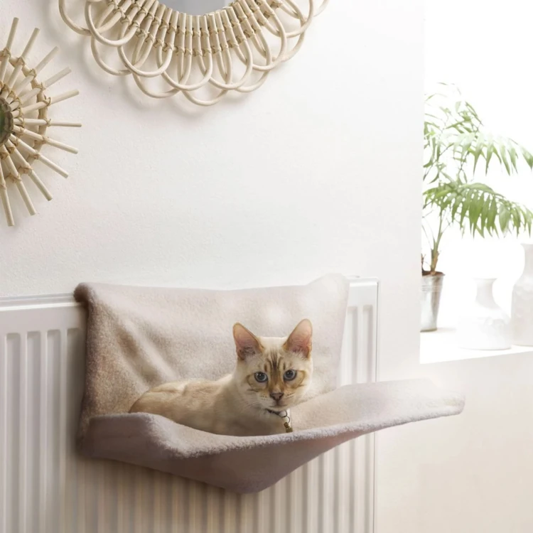 Hamac de radiateur pour chat en laine bouclée