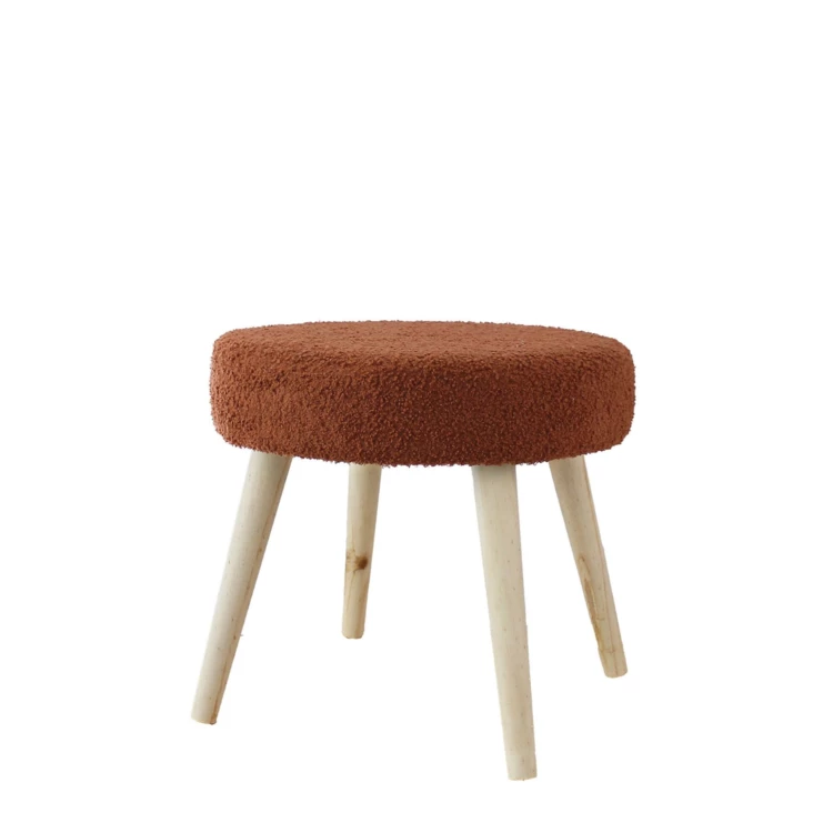 Tabouret rond en bouclettes