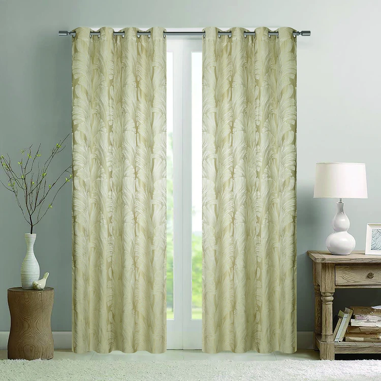 Par de cortinas jacquard tejido con relieve abstracto