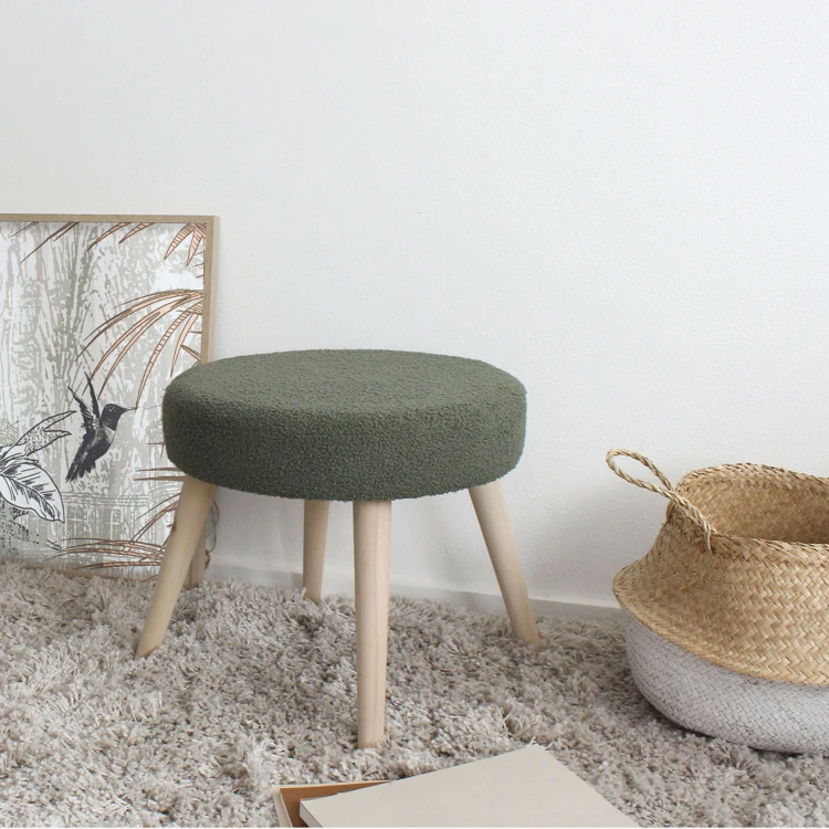 Tabouret rond en bouclettes