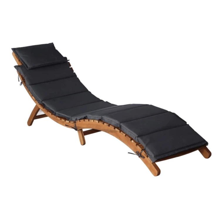 Chaise longue avec coussin bois d'Acacia