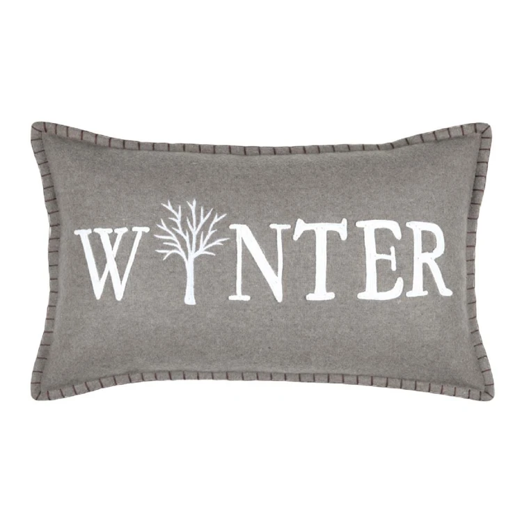 Coussin "WINTER" en velours de coton