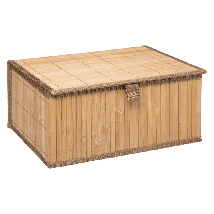 Lot de 3 boîtes de rangement en bambou