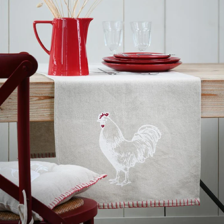 Chemin de table coq en coton