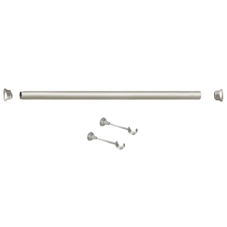 Kit de tringle argent mat 1.5 m x 28 mm