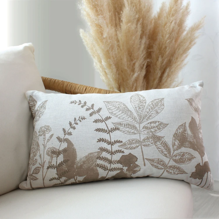 Coussin rectangulaire motif nature