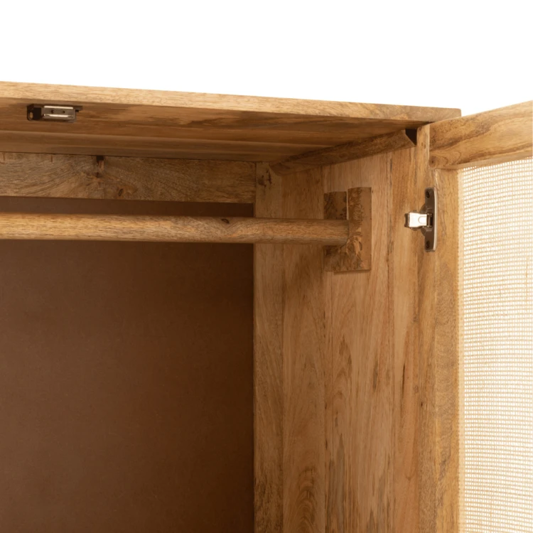 Armoire en rotin et bois de manguier naturel