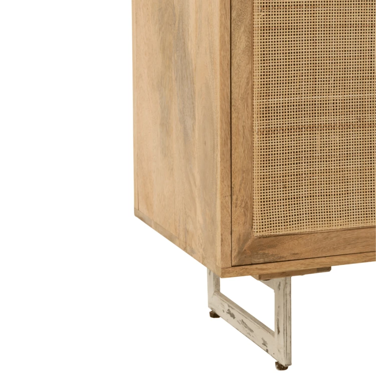 Armoire en rotin et bois de manguier naturel