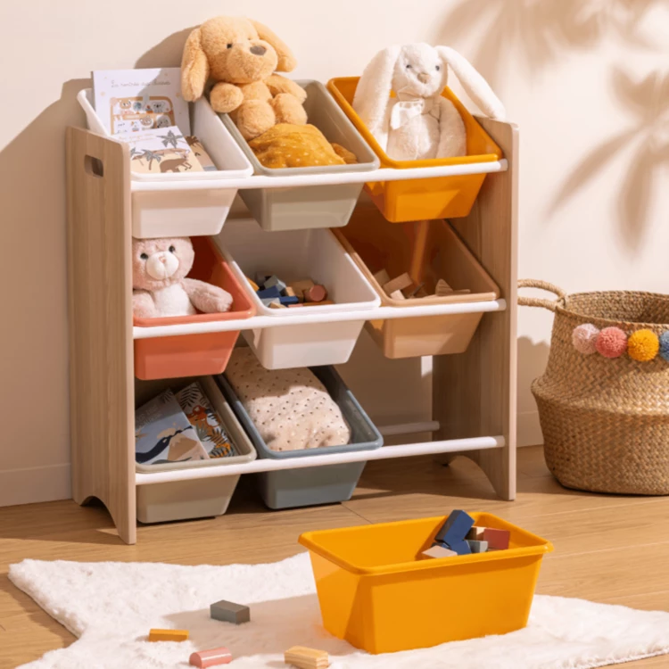 Mueble de almacenamiento colorido para niños