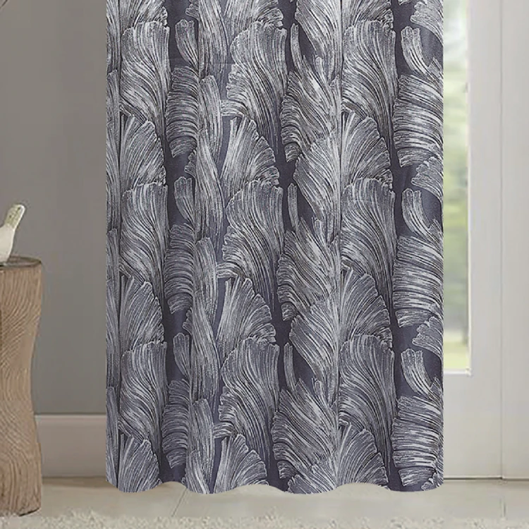 Par de cortinas jacquard tejido con relieve abstracto