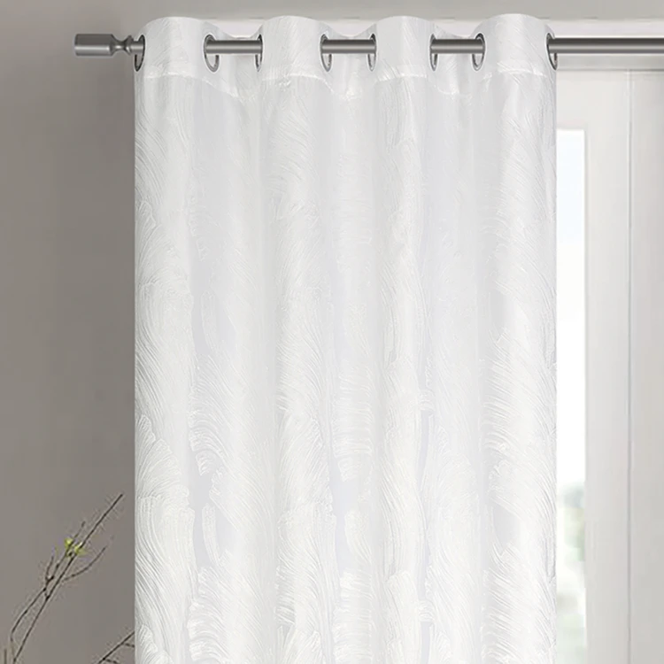 Par de cortinas jacquard tejido con relieve abstracto