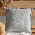 Coussin carré flocon de neige en coton brossé