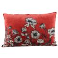 Coussin en velours fleuri