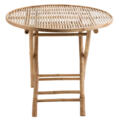 Table pliable ronde en bambou naturel