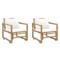 Duo de chaises de jardin en bambou