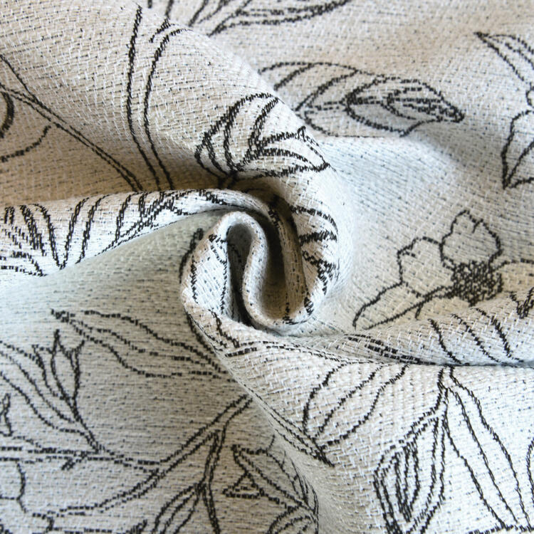 Tissu imprimé exotique feuillages et perruches