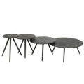 Lot de 4 tables rondes en teck recyclé