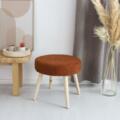 Tabouret rond en bouclettes