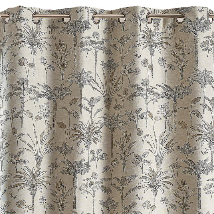 Rideau Jacquard exotique motif palmier