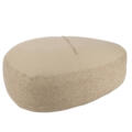 Pouf galet en laine naturel