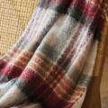 Plaid Ecossais Aspect Mohair avec Franges