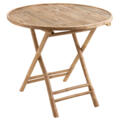 Table pliable ronde en bambou naturel