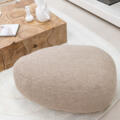 Pouf galet en laine naturel