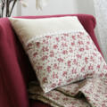 Coussin carré fleurs en coton