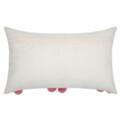 Coussin avec cerises en relief pompons