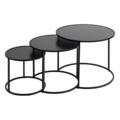 Lot de 3 tables basses gigognes rondes design industriel