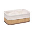 Lot de 3 paniers en bambou et tissu