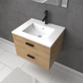 Ensemble meuble vasque + miroir finition bois