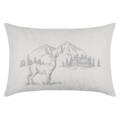 Coussin rectangulaire cerf esprit chalet brodé