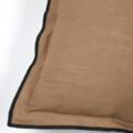 Coussin coton volant plat feston noir