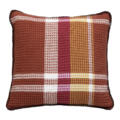 Coussin gaufré motif tartan et rayures