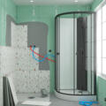 Cabine de douche 1/4 de cercle minimaliste style contemporain