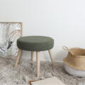 Tabouret rond en bouclettes