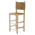 Tabouret de bar bois dossier damier