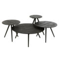 Lot de 4 tables rondes en teck recyclé