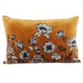 Coussin en velours fleuri