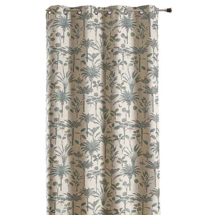 Rideau Jacquard exotique motif palmier