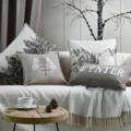 Coussin "WINTER" en velours de coton