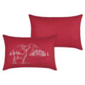 Coussin rectangulaire cerf esprit chalet brodé