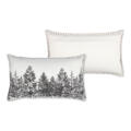 Coussin forêt esprit montagne en velours de coton imprimé