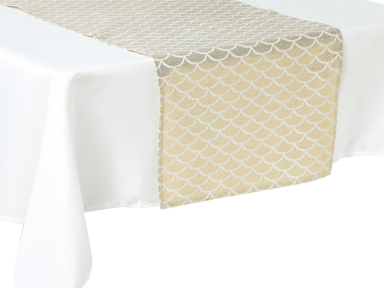 Chemin de table blanc/or 18 ans 30 cm x 5 m bannière décorative en tissu
